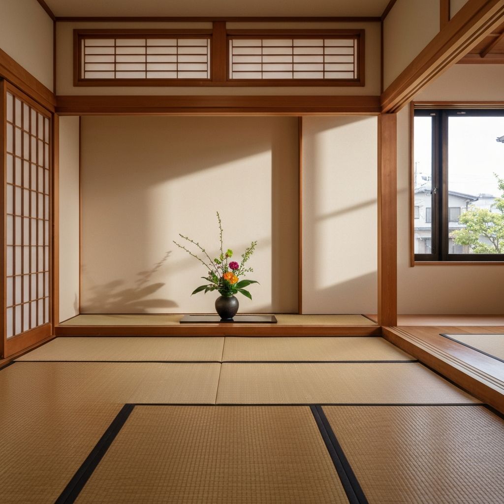 季節の生け花匠のスタジオ — 落ち着いた和風の教室